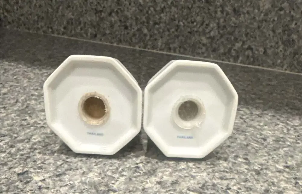 Savoir Vivre Maison Blanche White Octagonal Porcelain Salt and Pepper Shaker Set